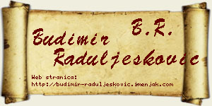 Budimir Raduljesković vizit kartica